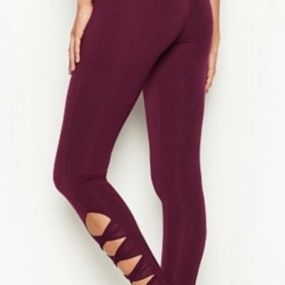 VICTORIA SECRET women’s S 4 6 yoga twist maroon sexy leggings cutout ankle pants